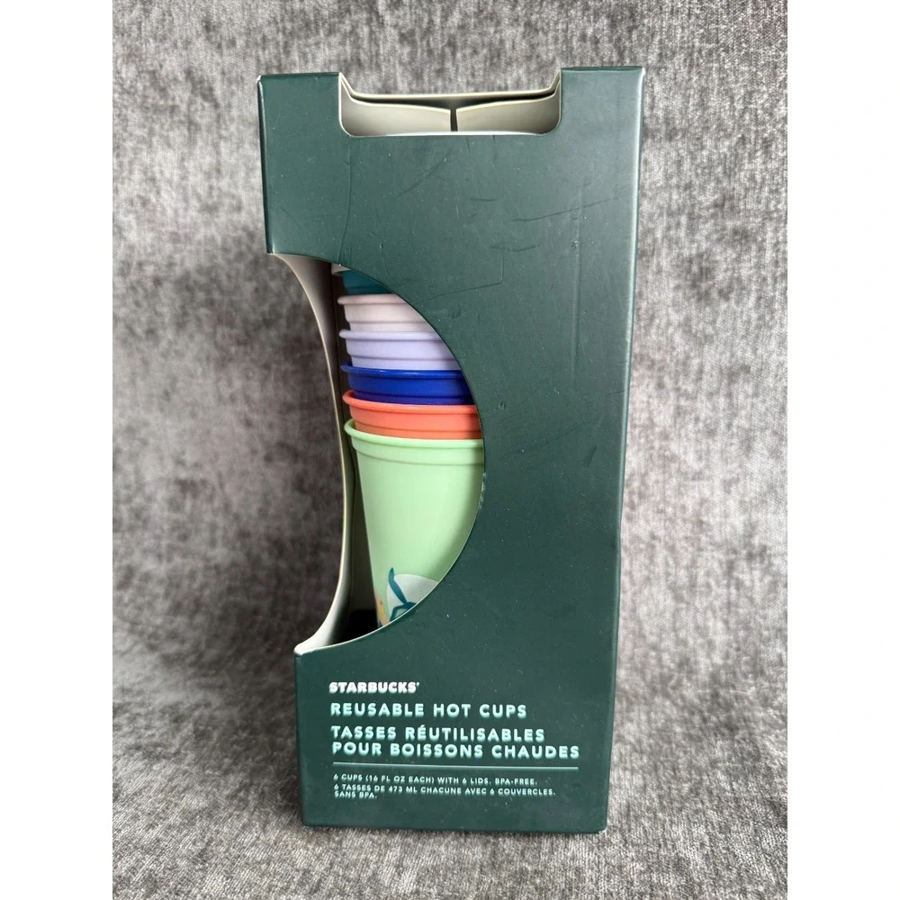 Starbucks Reusable Hot Cups 6 Pack Lids 16 oz Summer Floral 2020